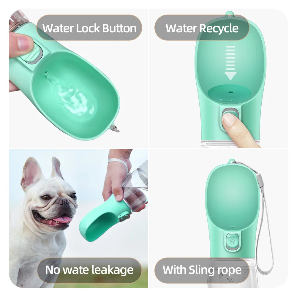 Portable Dog Water Bottle – Leakproof Travel Feeder for Pets