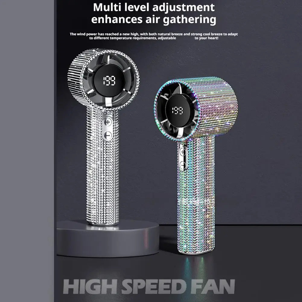 Portable Mini Fan for Summer Travel & Commuting – Diamond Design