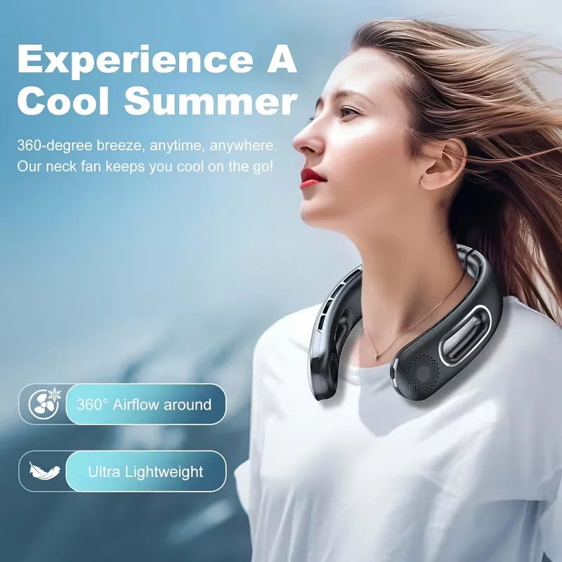 Portable Neck Fan — 360° Bladeless Cooling