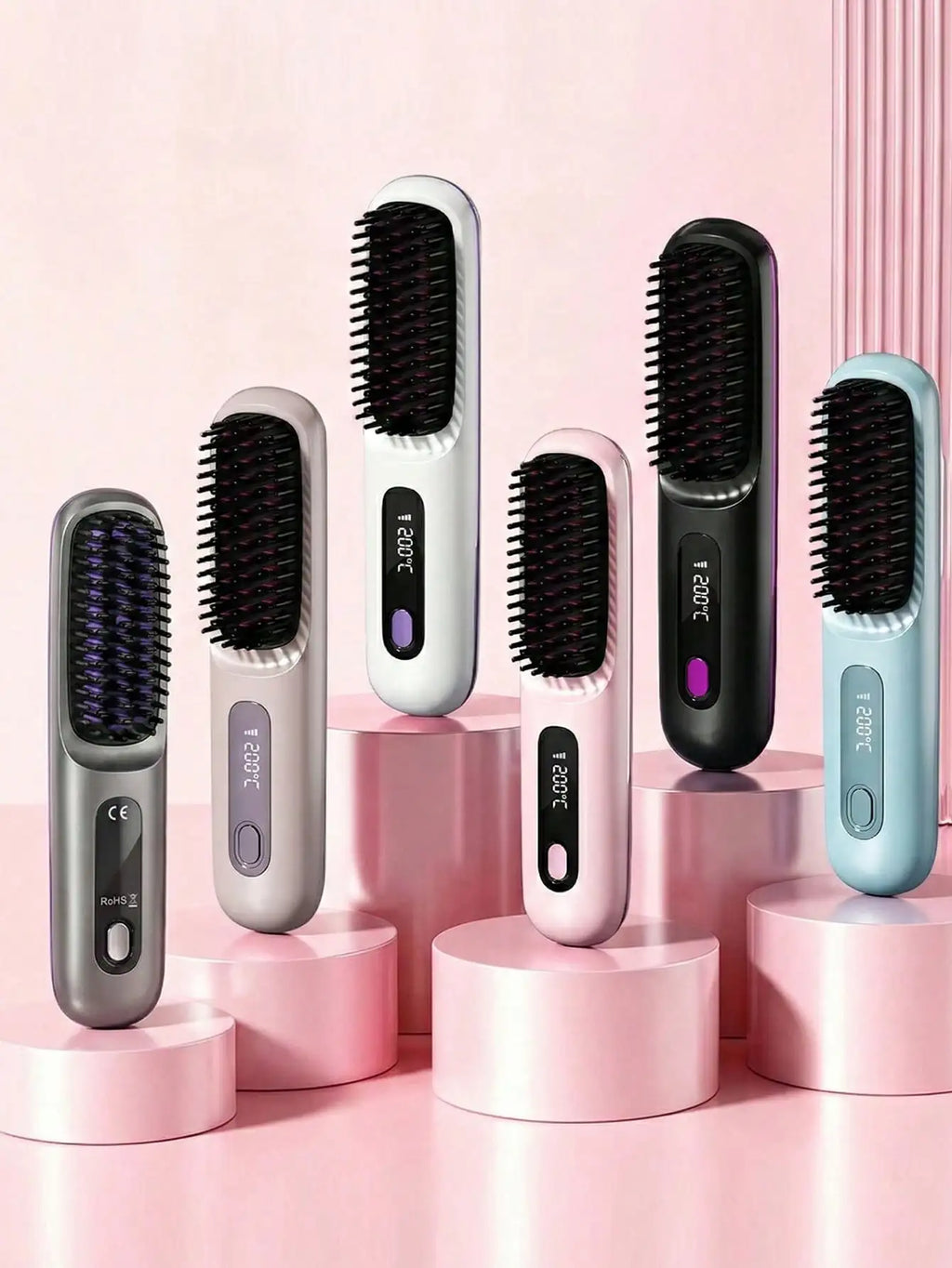Wireless Negative Ion Hair Straightening Brush