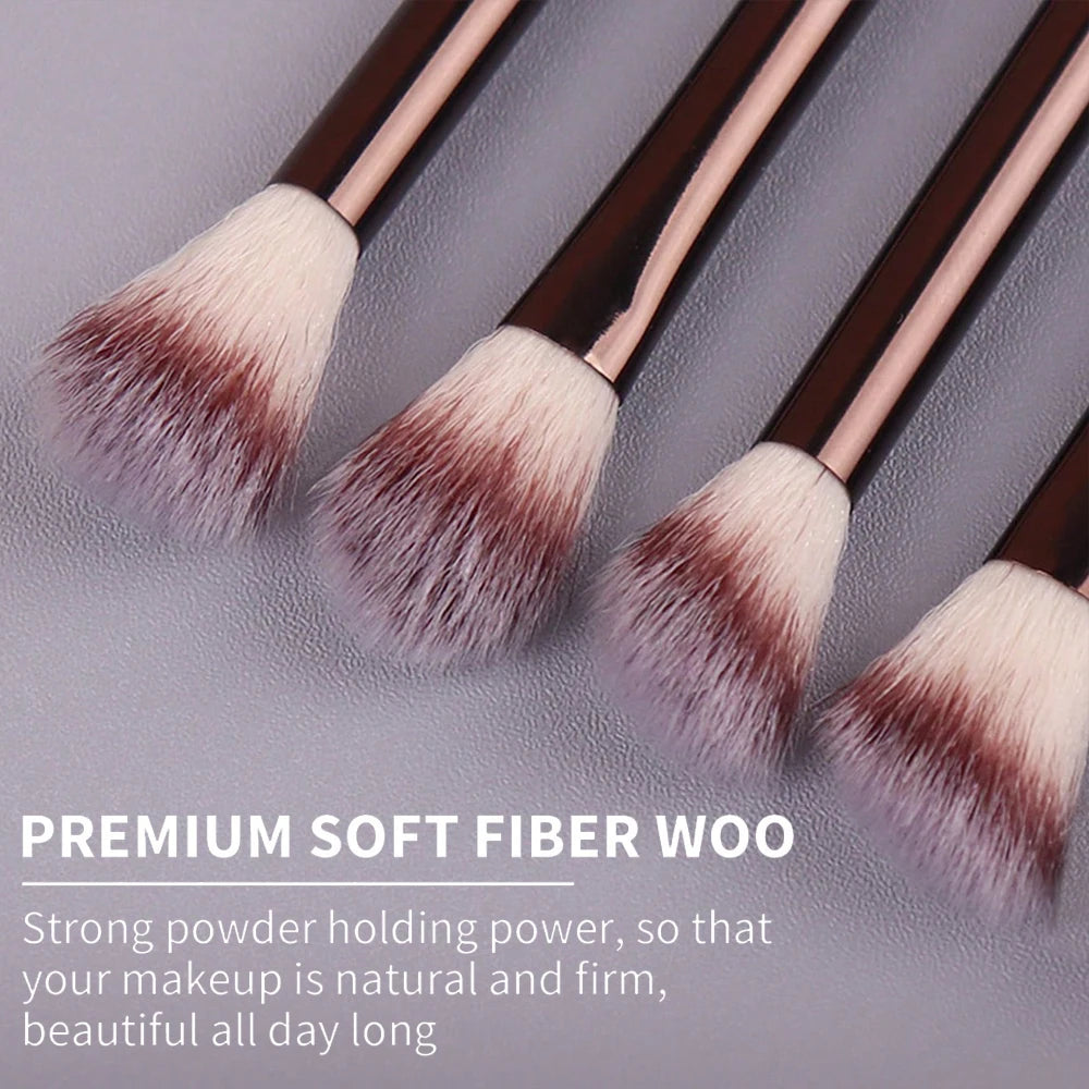 Soft Bristle Kabuki Blending Makeup Brush Set 13Pcs Foundation Eyeshadow Blush Cosmetic Tool Professional Salon Daily Facial Makeup Supply