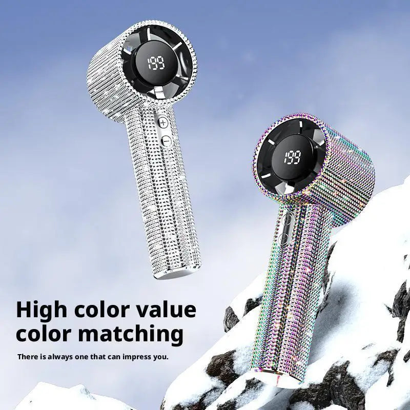 Portable Mini Fan for Summer Travel & Commuting – Diamond Design