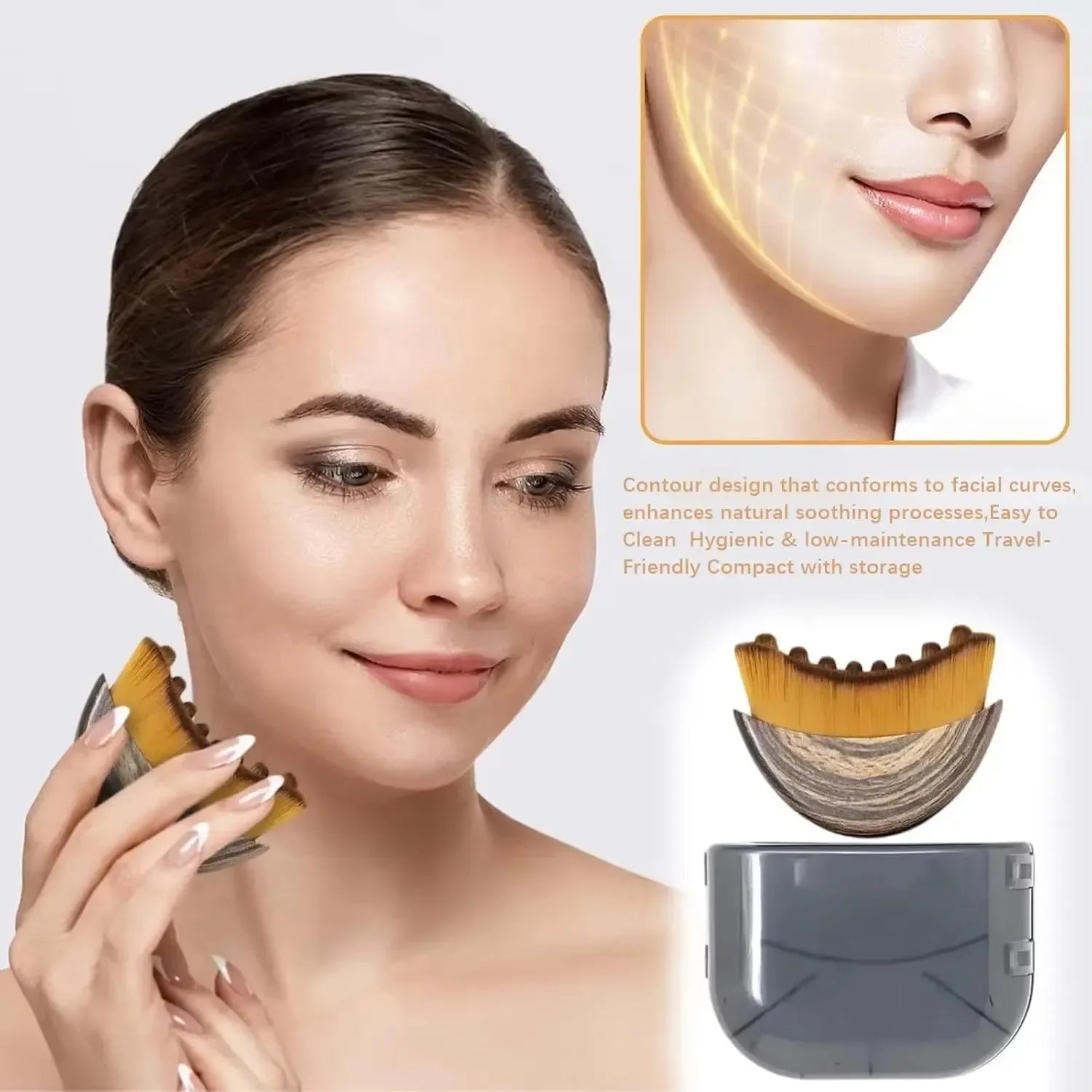 Ergonomic Lymphatic Face Massager Brush for Facial Contour Sculpting Drainage Tool Skin Care & Relaxing Massage