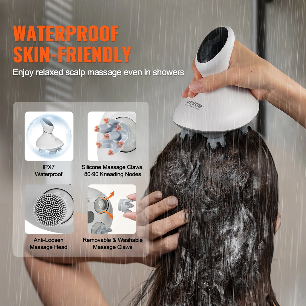 Electric Scalp Massager — 6-Mode Rechargeable