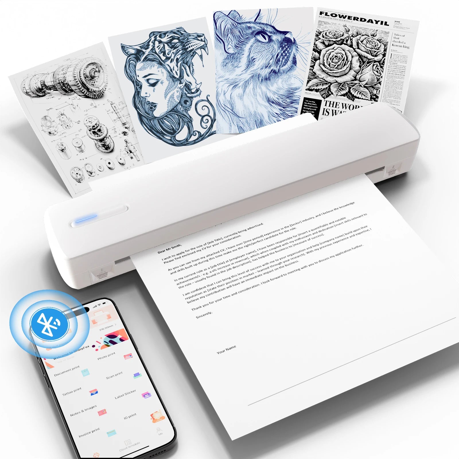 Portable A4 Thermal Printer — Wireless & Inkless