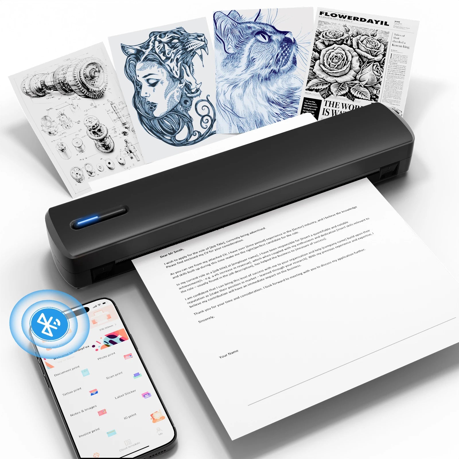 Portable A4 Thermal Printer — Wireless & Inkless