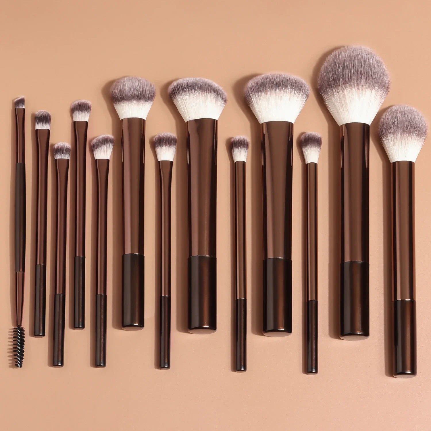 Soft Bristle Kabuki Blending Makeup Brush Set 13Pcs Foundation Eyeshadow Blush Cosmetic Tool Professional Salon Daily Facial Makeup Supply