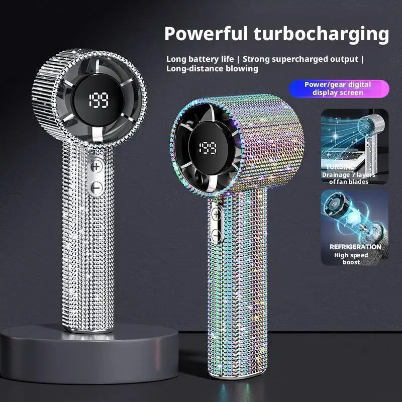 Portable Mini Fan for Summer Travel & Commuting – Diamond Design