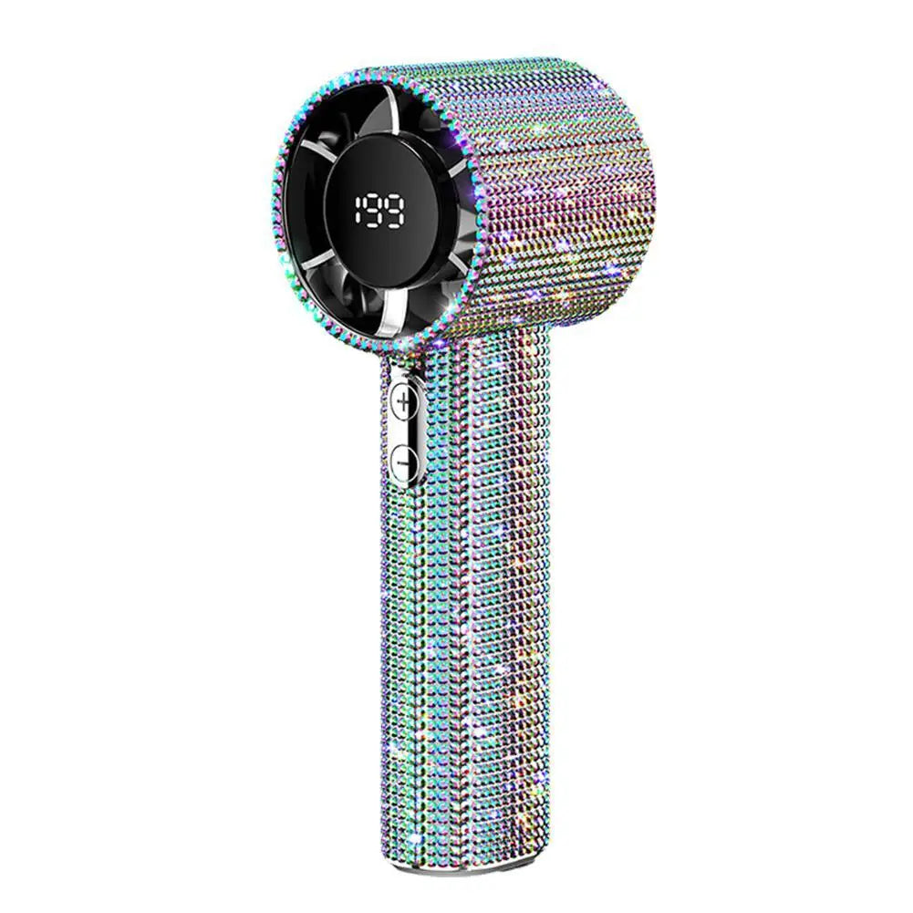 Portable Mini Fan for Summer Travel & Commuting – Diamond Design