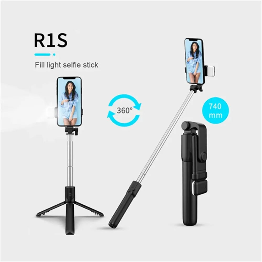 Bluetooth Selfie Stick Tripod with Fill Light & Wireless Remote