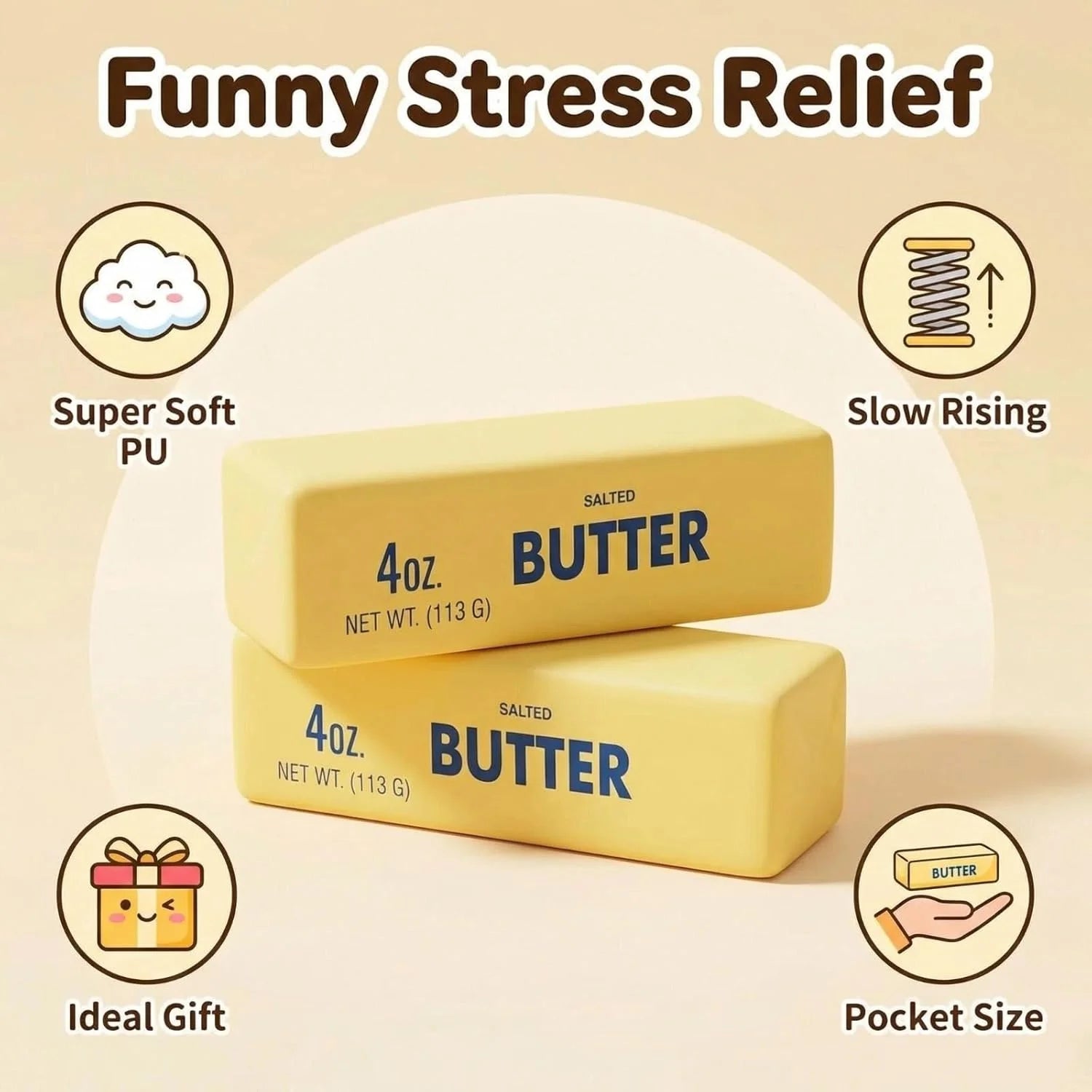 Slow Rebound Butter Stick — Satisfying Stress Relief Fidget Toy