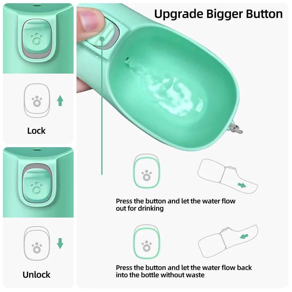 Portable Dog Water Bottle – Leakproof Travel Feeder for Pets