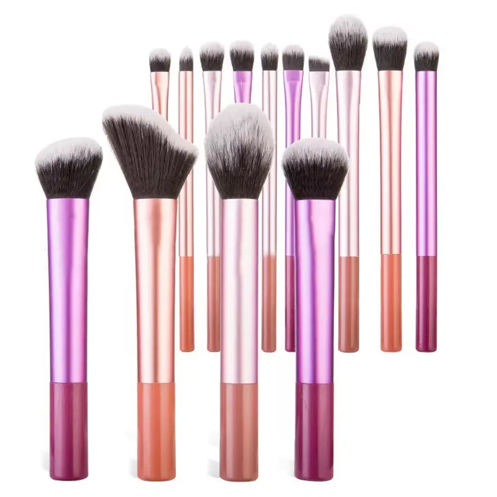 Soft Bristle Kabuki Blending Makeup Brush Set 13Pcs Foundation Eyeshadow Blush Cosmetic Tool Professional Salon Daily Facial Makeup Supply