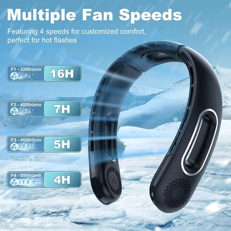 Portable Neck Fan — 360° Bladeless Cooling