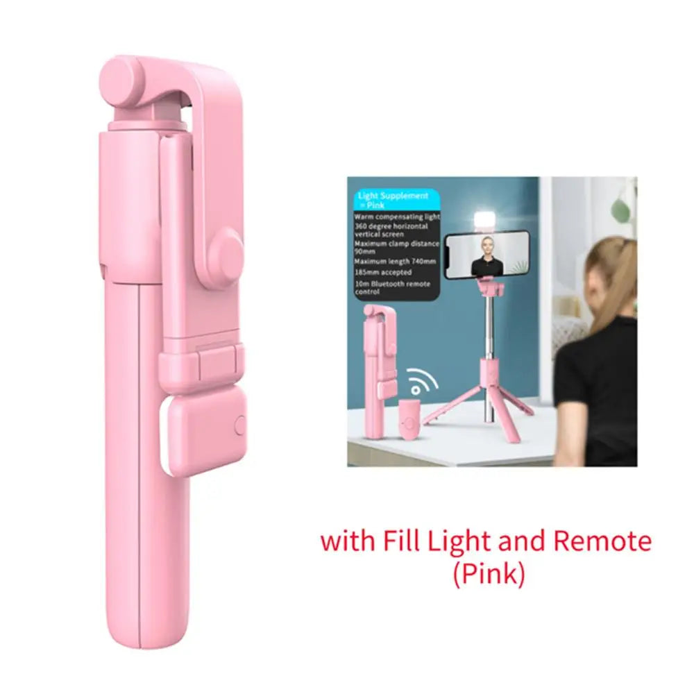 Bluetooth Selfie Stick Tripod with Fill Light & Wireless Remote