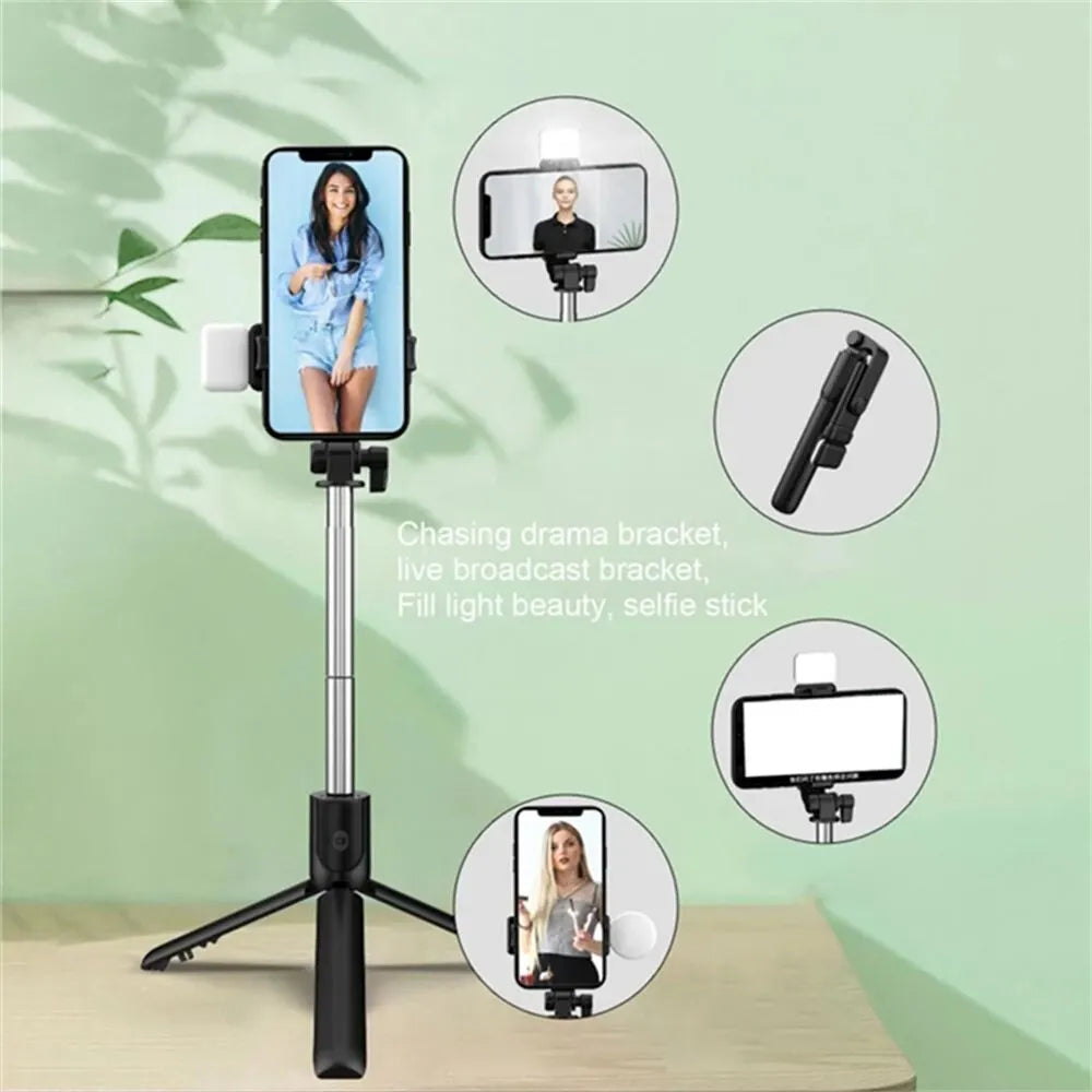 Bluetooth Selfie Stick Tripod with Fill Light & Wireless Remote