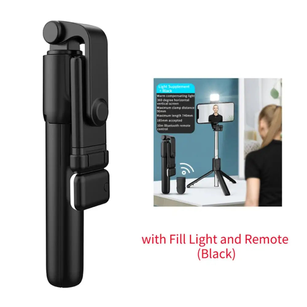 Bluetooth Selfie Stick Tripod with Fill Light & Wireless Remote