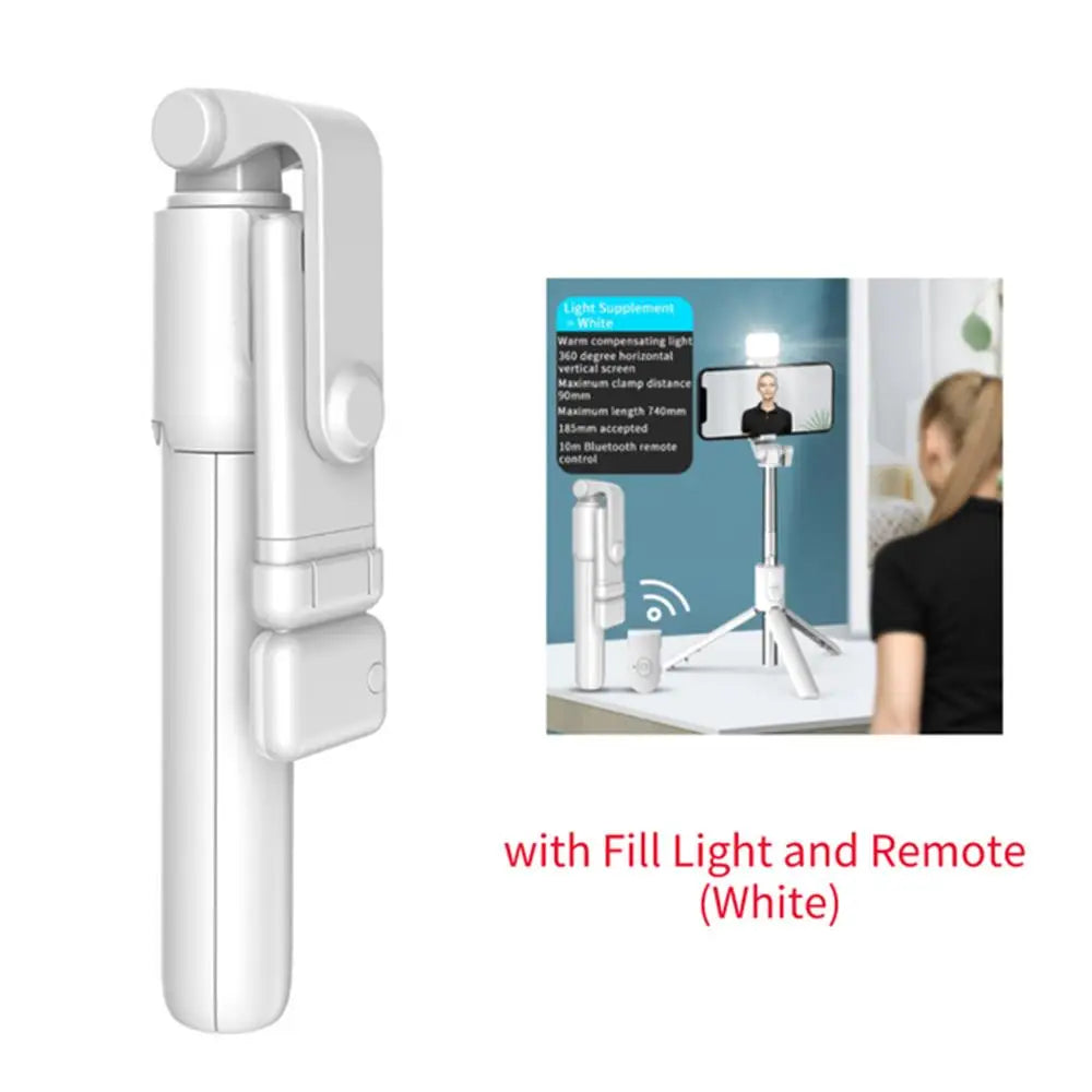 Bluetooth Selfie Stick Tripod with Fill Light & Wireless Remote