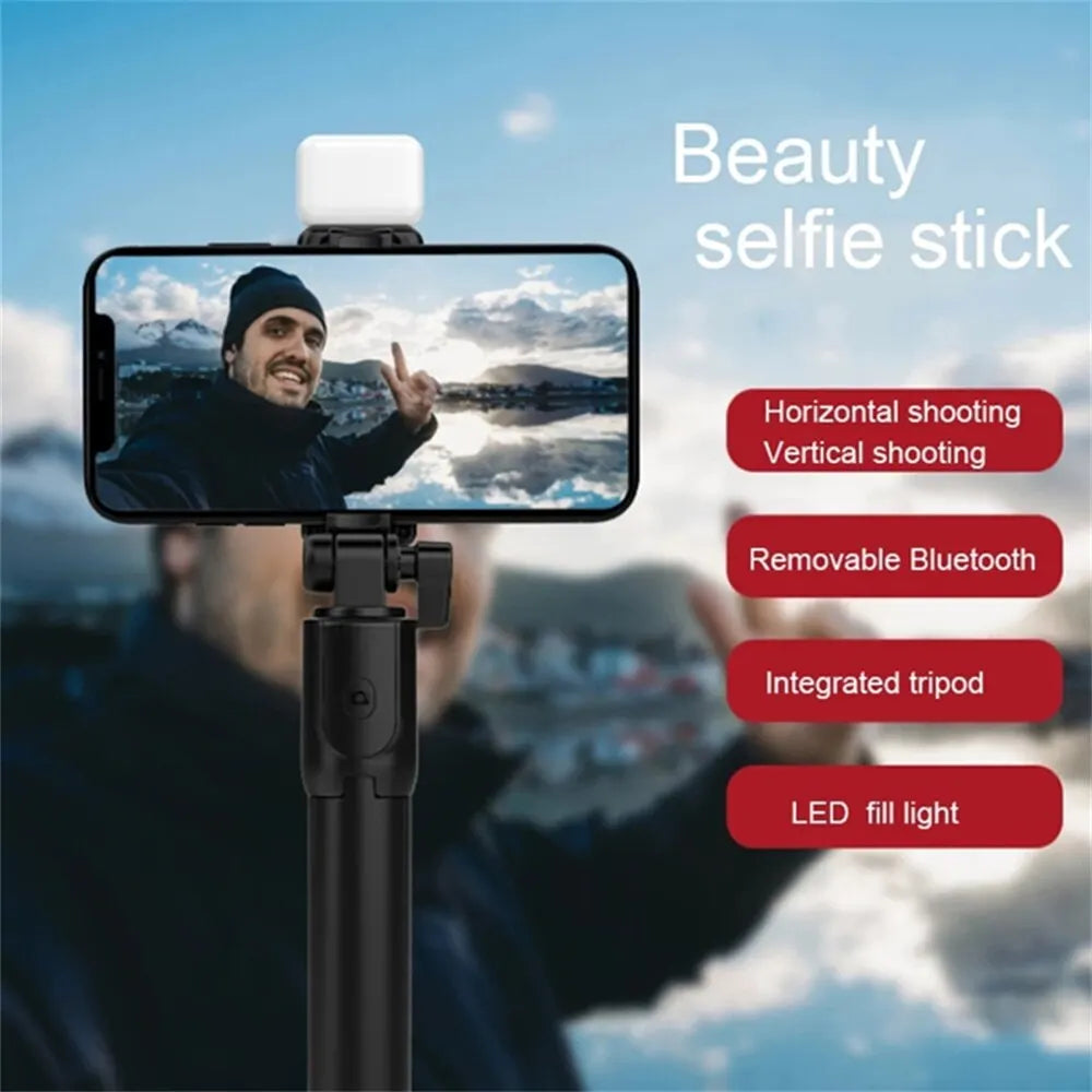 Bluetooth Selfie Stick Tripod with Fill Light & Wireless Remote