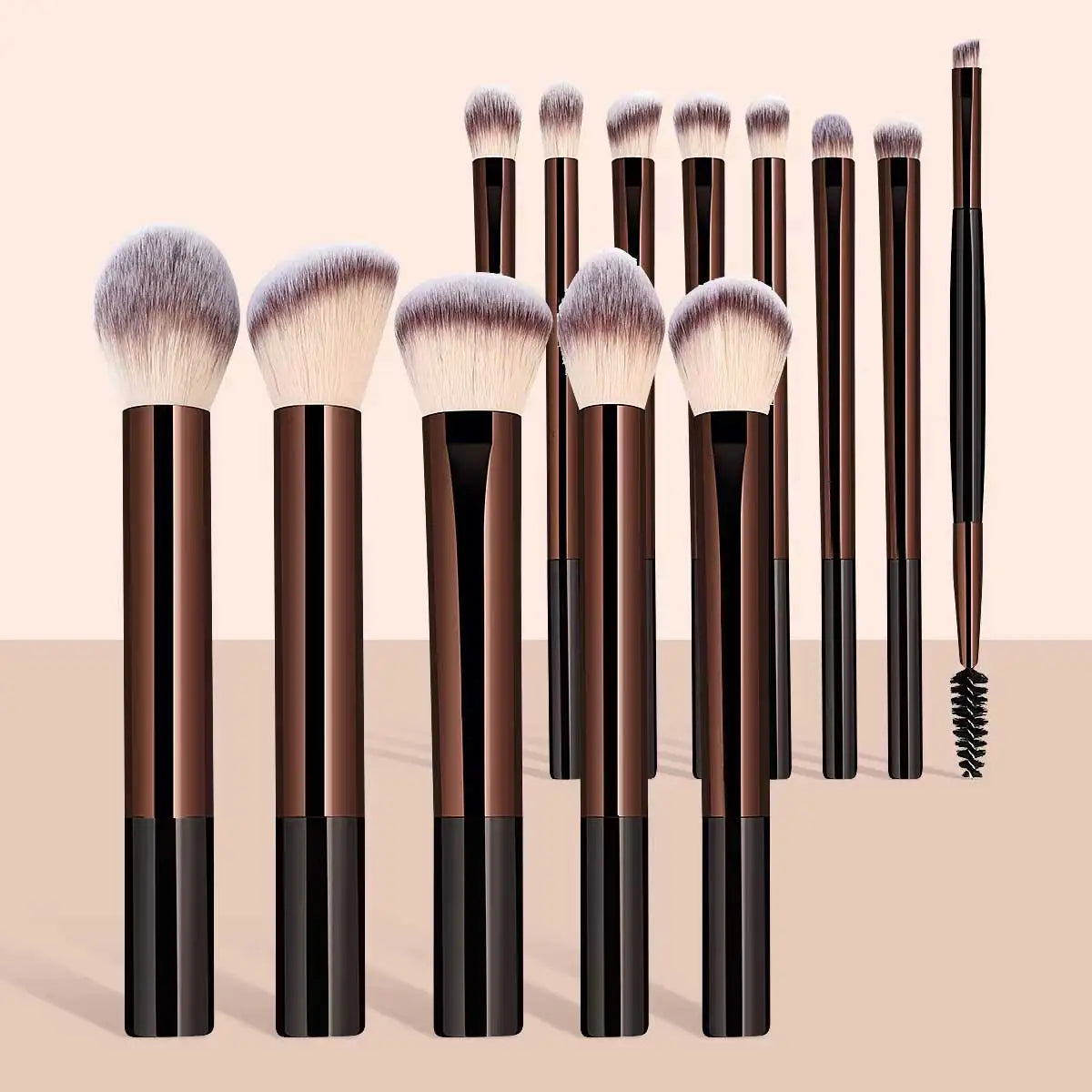 Soft Bristle Kabuki Blending Makeup Brush Set 13Pcs Foundation Eyeshadow Blush Cosmetic Tool Professional Salon Daily Facial Makeup Supply