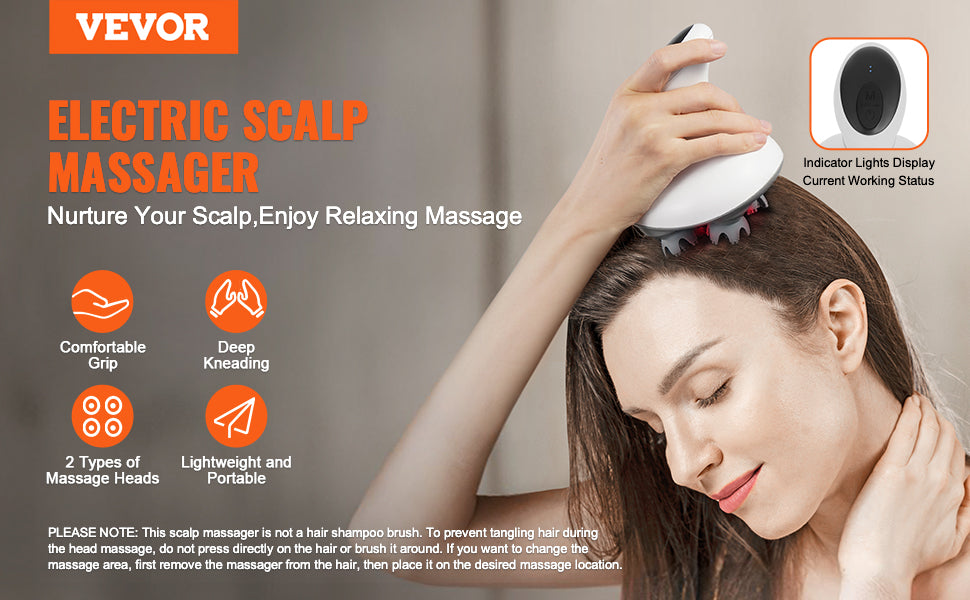 Electric Scalp Massager — 6-Mode Rechargeable