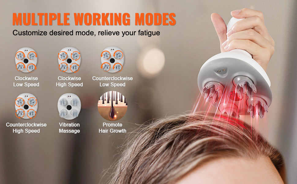 Electric Scalp Massager — 6-Mode Rechargeable