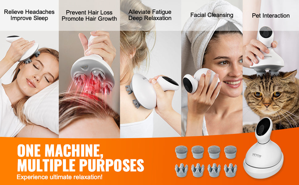 Electric Scalp Massager — 6-Mode Rechargeable
